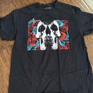 Black Deftones Graphic Skull & Roses T‑Shirt